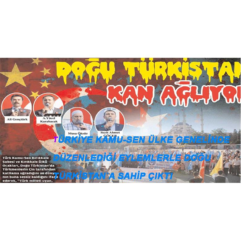 TÜRKİYE KAMU-SEN ÜLKE GENELİNDE DÜZENLEDİĞİ EYLEMLERLE DOĞU TÜRKİSTAN`A SAHİP ÇIKTI